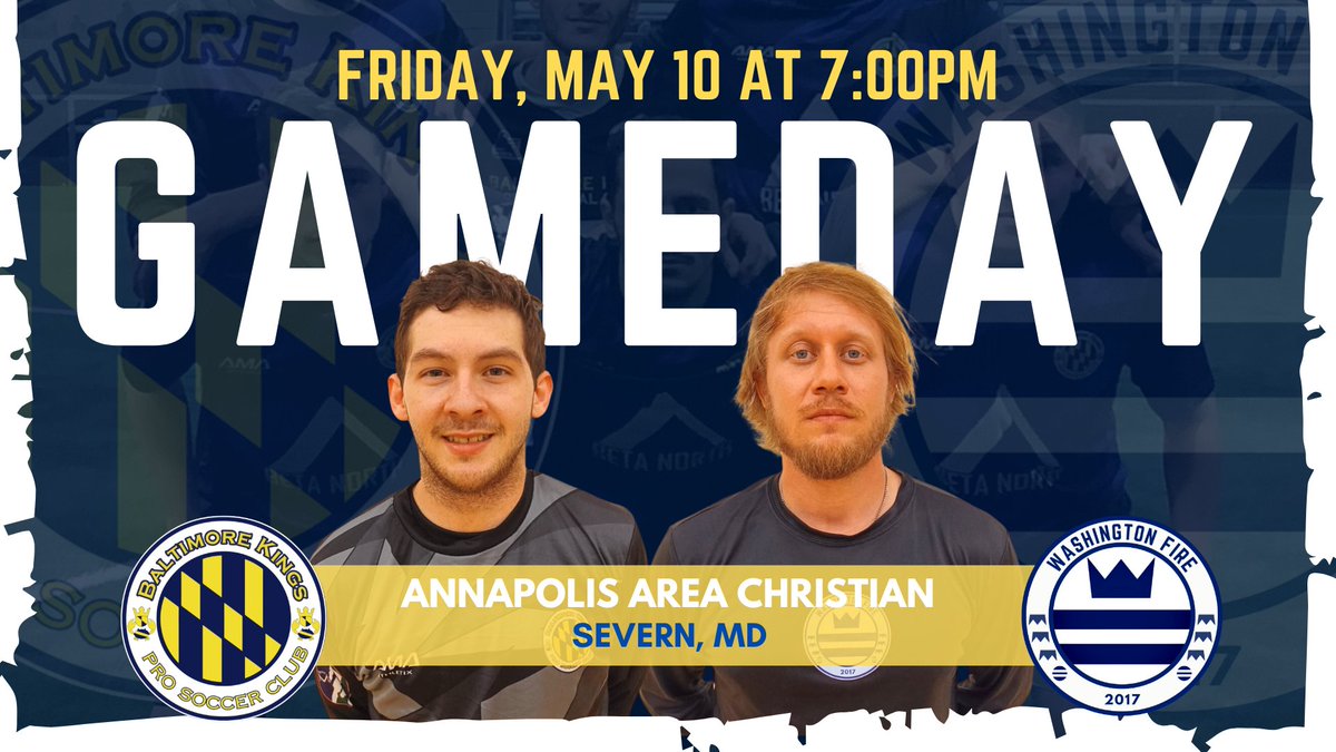 It's Time ⏰
 📅 Tonight at 7 pm
⚽ Baltimore Kings vs. Washington Fire
🏟️ 109 Burns Crossing Road, Severn, MD
🎟️ $10 tickets at the door
