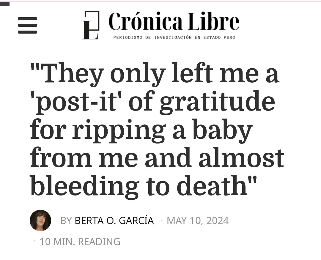 This testimony of a surrogate mother in Californie is devastating. The cruelty with which she was treated grows as the story progresses. In California, that 'paradise of guaranteed #surrogacy'. ✍️ @Omnia_Somnia in @Cronica_Libre 👇 cronicalibre.com/portada/madre-… .