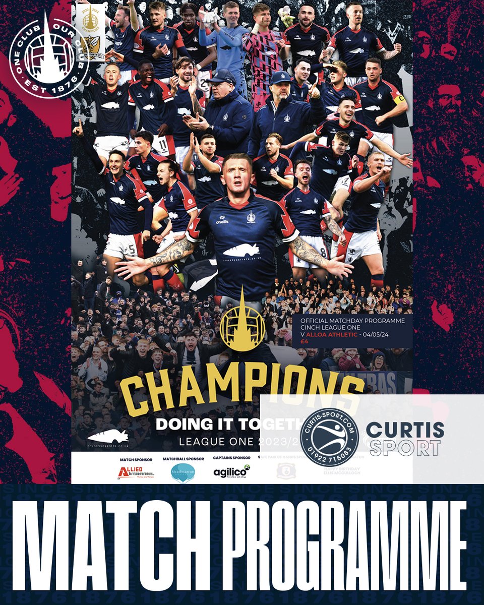 📘 A limited number of Saturday's sold out Champions Programme are now available at the link below from our partners @CurtisSport. 👉 curtis-sport.com/online-store/F…