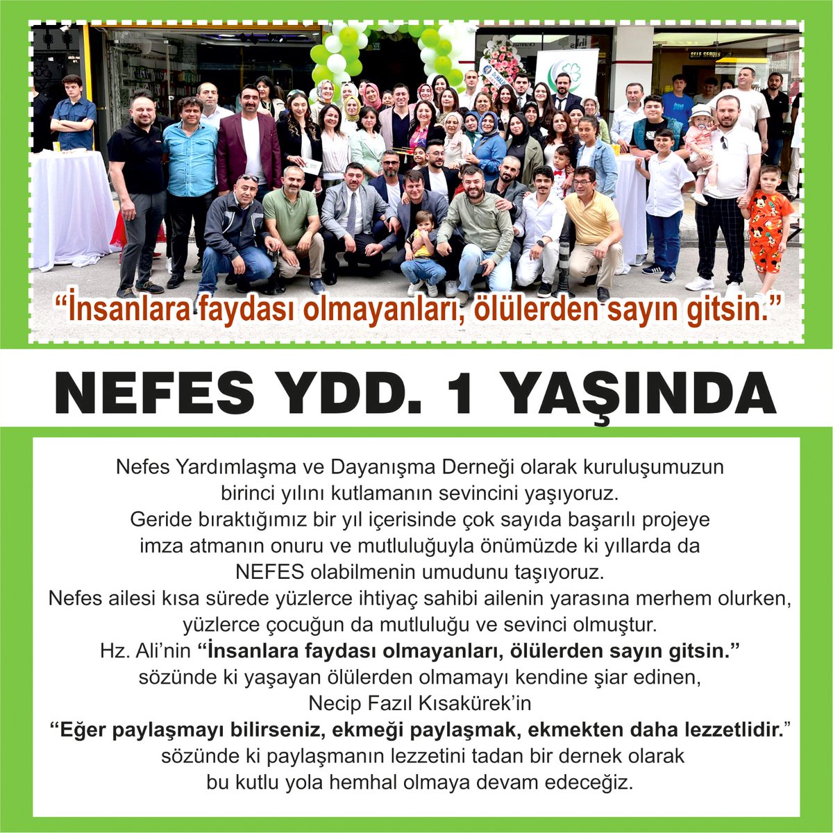 nefesydd's tweet photo. #SenVarsanNefesVar 
Yüreği yalnız iyilik için atan, paylaşmaktan ve bölüşmekten tat alan 
NEFES ailesinin her bir neferine sonsuz şükranlarımızı sunuyor, 
birlik ve beraberlik içinde nice nice iyiliğe imza atacağımız yıllar diliyoruz.” https://t.co/3wsVADhRvh