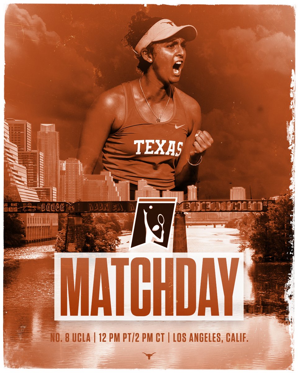 It's an #NCAATennis Super MATCH DAY in LA! Get your Horns up! 🎾 linktr.ee/TexasWTN #HookEm 🤘🎾