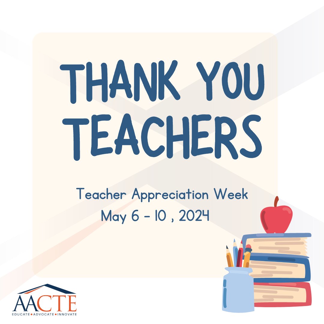 On this last day of #TeacherAppreciationWeek, AACTE would like to thank teachers for their unwavering dedication, passion, and commitment to shaping the minds of future generations. Your hard work doesn't go unnoticed. Keep inspiring and empowering!