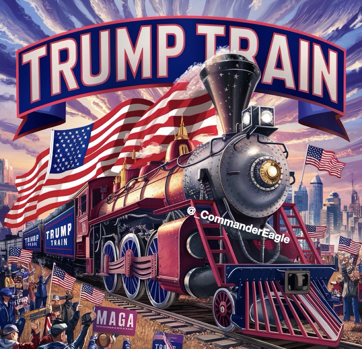 TRUMP TRAIN TIME! ALL ABOARD!!! 🚂 🚂 🚂 🚂 💨 💨 💨 💨 DROP YOUR HANDLES BELOW 👇 REPOST FOR MORE GROWTH ↪️ BE KIND AND FOLLOW BACK ALL PATRIOTS 🙏🏻🙏🏻🙏🏻 LET’S GOOO!!! 🔥🔥🔥