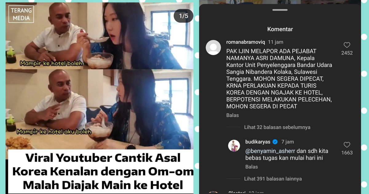 Om Albert yang ajak Youtuber Korea Jiah udah kena Notice dari Pak Menhub Budi Karya langsung 😆😭