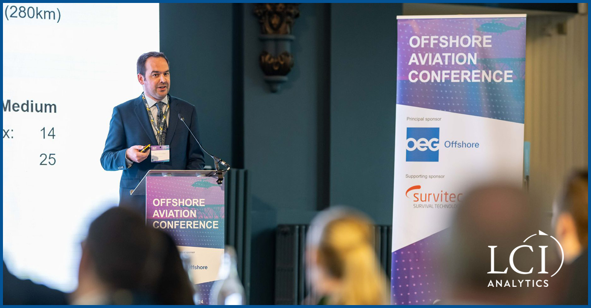LCI Analytics MD Steve Robertson urged the aviation industry to confront CO2 emissions at the OEUK Aviation Conference. With a new fleet renewal cycle underway, embracing rotorcraft and sustainable practices is key. Read in full: rb.gy/myq3vc #Aviation #Sustainability