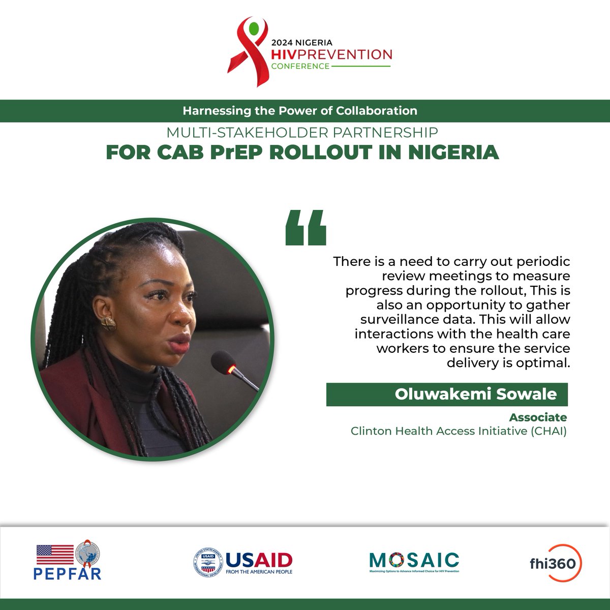 There is a need to carry out periodic review meetings to measure progress during the rollout, This is also an opportunity to gather surveillance data. 

#HIVPrevention #MOSAIC #USAID #NHIVYPC2024 #fhi360nigeria
#HIVPreventionConference24
#BeAChangeAgent #InsideNigeria