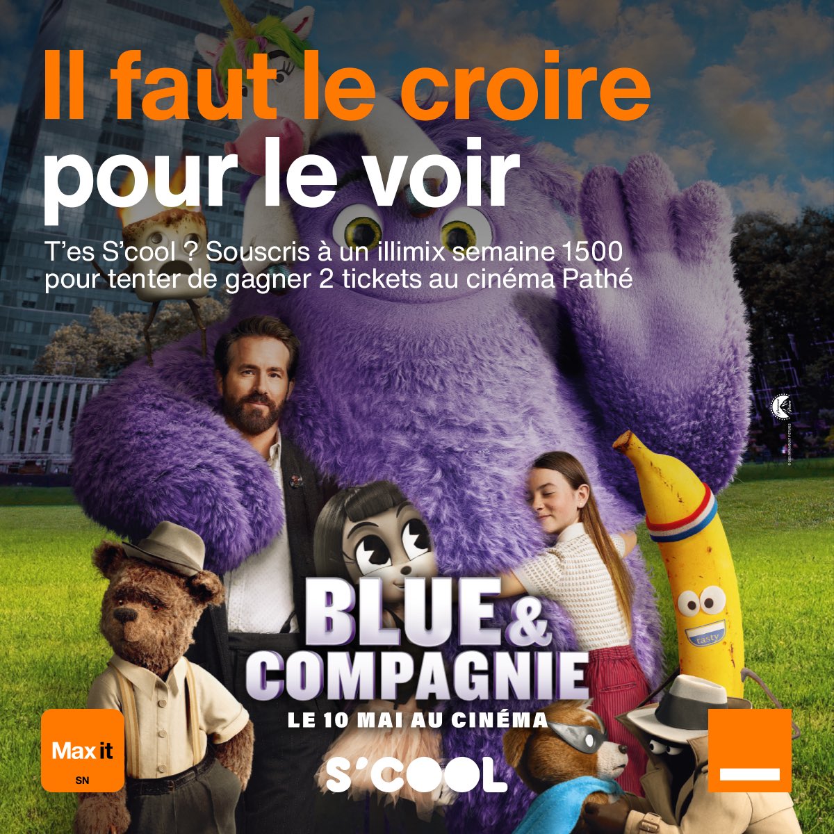 Tu souhaites suivre un film qui te fera rire, pleurer et rêver ? 🤔 Achète vite un illimix 1500 et tente de gagner 2 tickets d'entrée, pour vivre une aventure inoubliable au @pathedakar ! 🌟🎬 Fanta