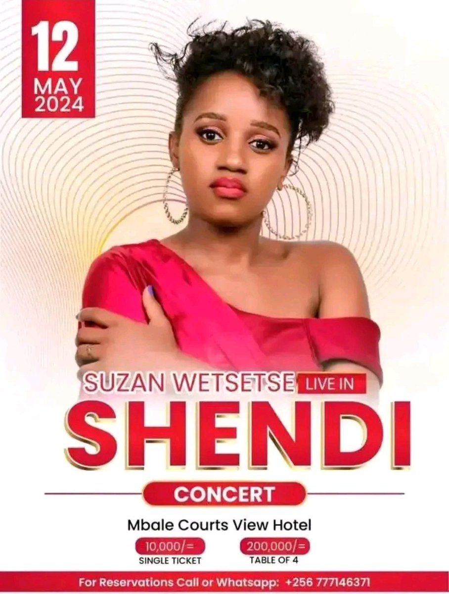 The Village Girl is serving us all this Sunday 12th May at MBALE COURTS VIEW HOTEL...
Kindly come and experience the soothing musical performance from SUSAN WETSETSE