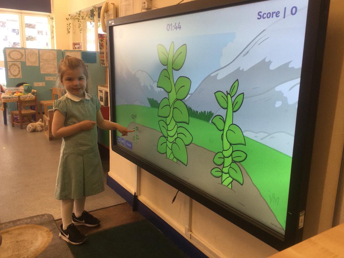 Nursery have been having fun ordering the beanstalks by height while racing against the clock @LEOearlyyears
