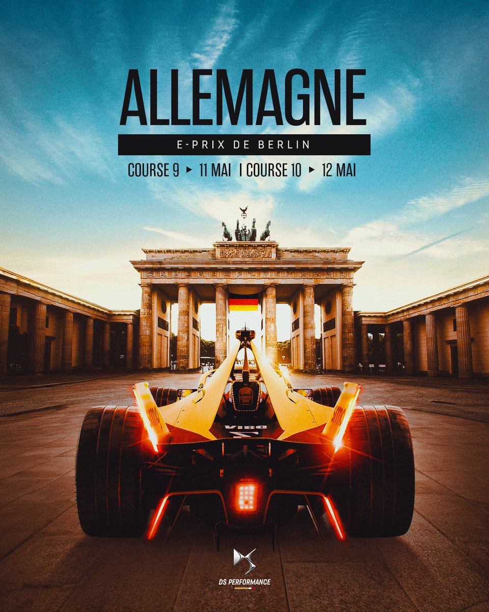 Ce week-end ce sont deux courses qui attendent nos pilotes de Formule E à Berlin. 🔥

#DSautomobiles #DSPENSKE #ABBFormulaE #motorsport #FormuleE