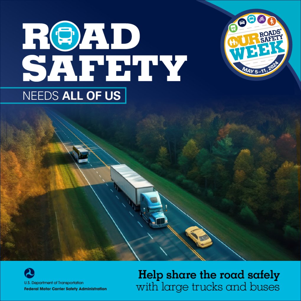 While Our Roads, Our Safety Week is coming to a close, take an extra second to make safe choices when sharing the road with large trucks. Remember, we all have to do our part to share #OurRoads safely!
Learn More:pulse.pulse.ly/pm4ngo98gj

#OurRoadsOurSafetyWeek #SaferRoads #TANY