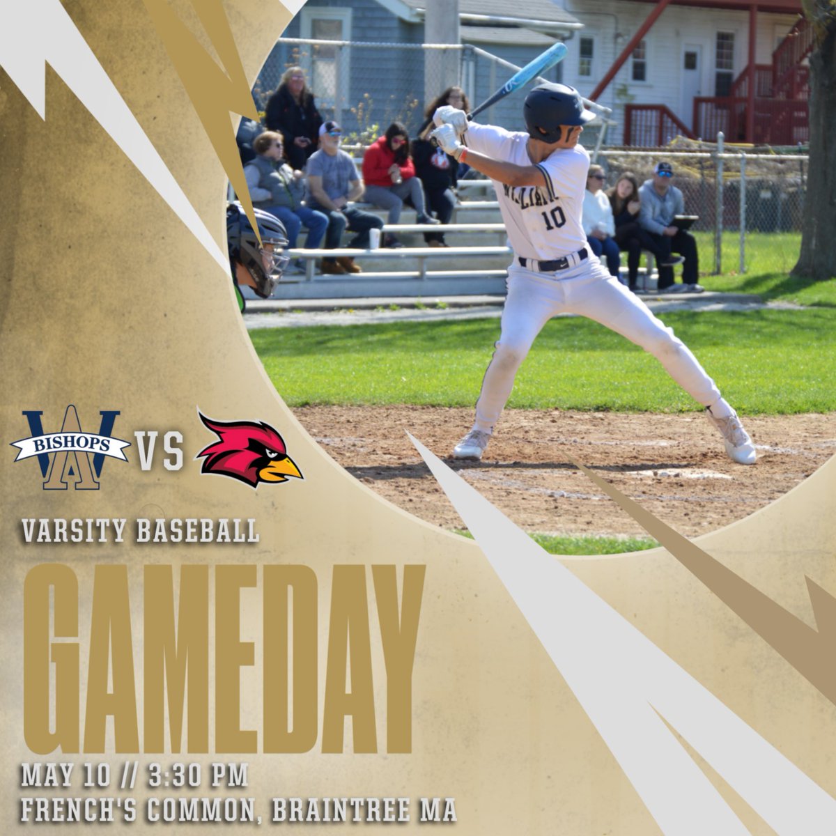 BASEBALL: The Bishops host the Cardinals today at French's Common! First pitch is at 3:30pm #rollbills @baseball_awhs