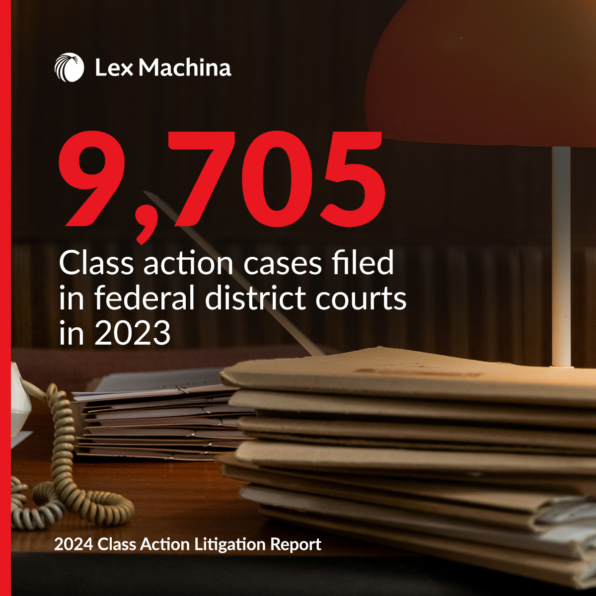 The latest @LexMachina Class Action Litigation Report is out now! With 9,705 class action cases filed in federal district courts, it's a must-read for legal professionals at firms and organizations big and small. Get your copy today! bit.ly/4b69zFX