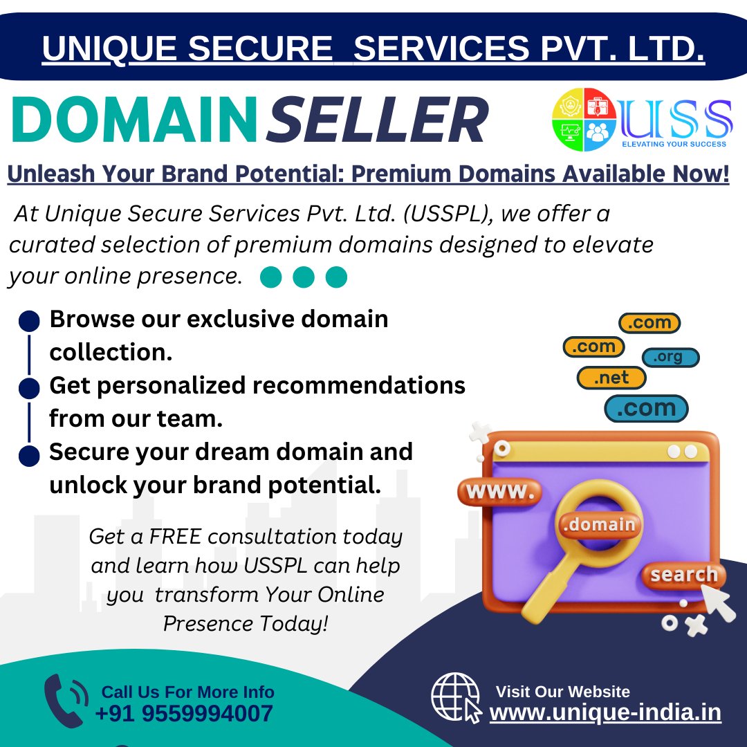 Unleash Your Brand Power with a Premium Domain!
Looking to elevate your online presence?
 Look no further than USSPL!
#USSPL #PremiumDomains #DomainSeller #BrandIdentity #OnlinePresence #ElevateYourBrand #UnlockPotential #GetYourDomain #ExclusiveDomains #ExpertAdvice