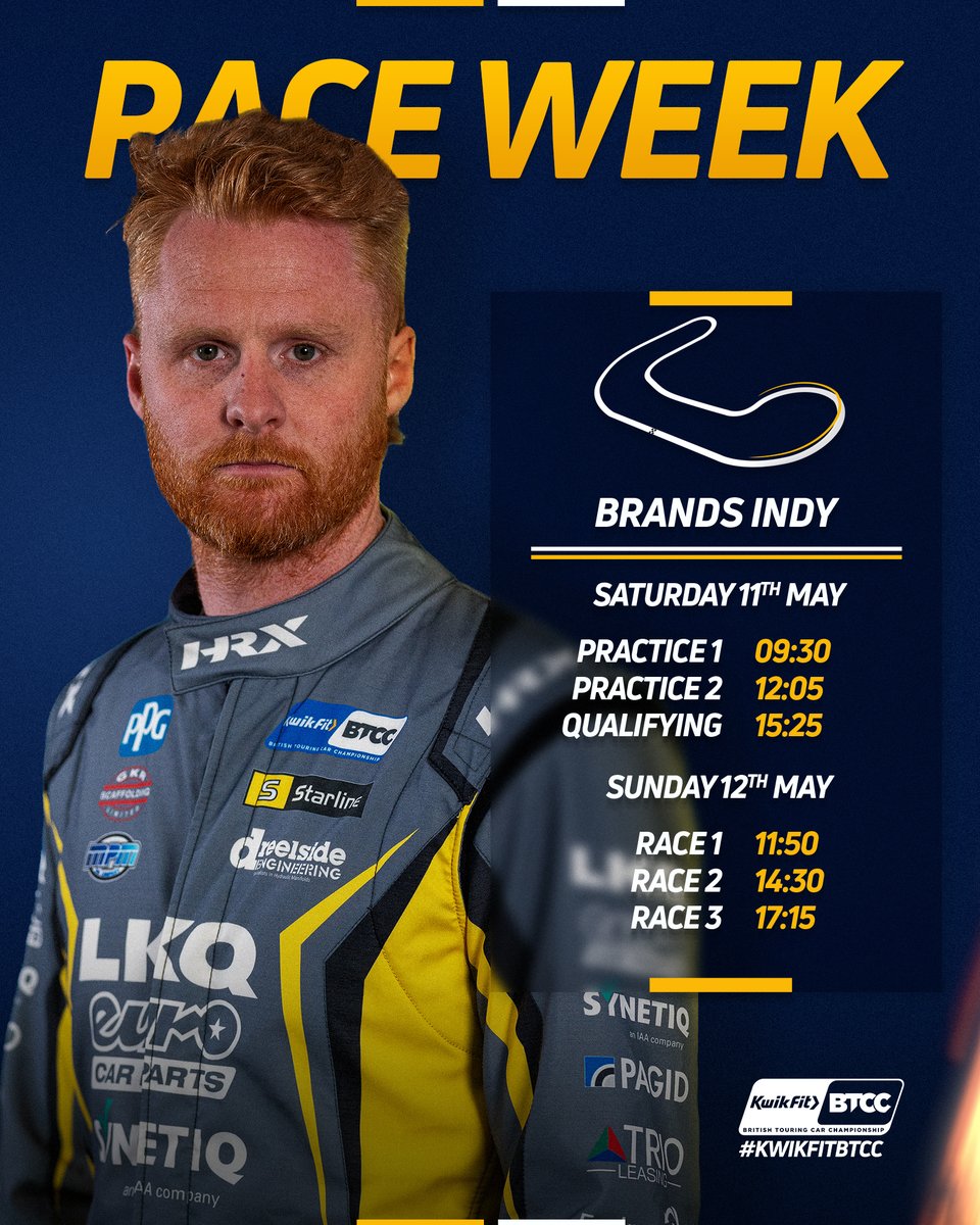 🏁 Race Weekend Timetable 🏁 Get ready for an action-packed race weekend! 🚗💨 Here's the lowdown on the key session times! #kwikfitbtcc #btcc #kwikfit @BTCC