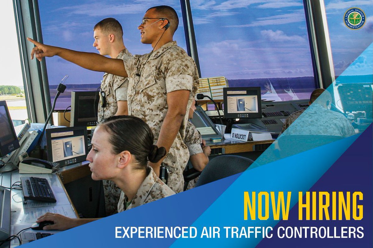 The FAA is hiring experienced air traffic controllers. Are you a military, contract, or former certified FAA air traffic controller? If so, go to bit.ly/3LbeOYL for more information on how to apply! #NowHiring #FAAJobs