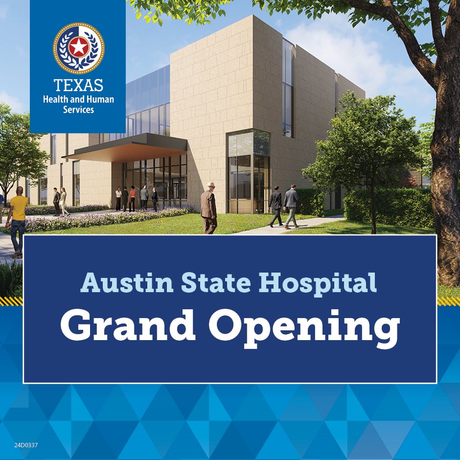 HHSC, in partnership with @DellMedSchool, is hosting a ribbon-cutting event May 15 to celebrate the grand opening of a new 240-bed replacement facility for Austin State Hospital. For event details, visit: bit.ly/3QDvjRA