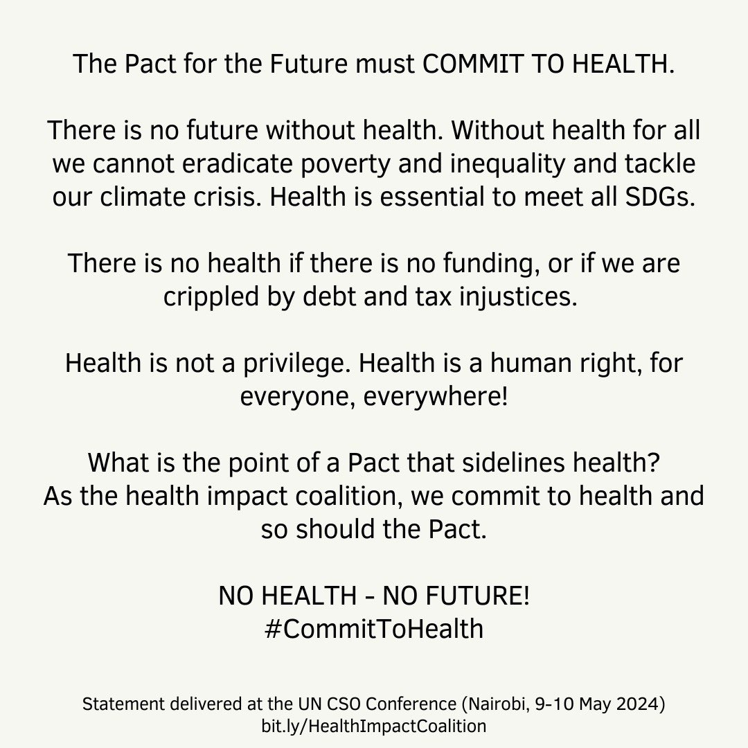 What is the point of a Pact that sidelines health? The PACT must commit to health! @eannaso @globalfund @kalama_onesmus @RestlessDev @WagZimbabwe @frontlineaids @carenkiarie @nyandocbo @Ke_swa @carenkiarie @AYARHEP @PHMKenya @NEPHAKKENYA @NAYAKenya #CommitToHealth