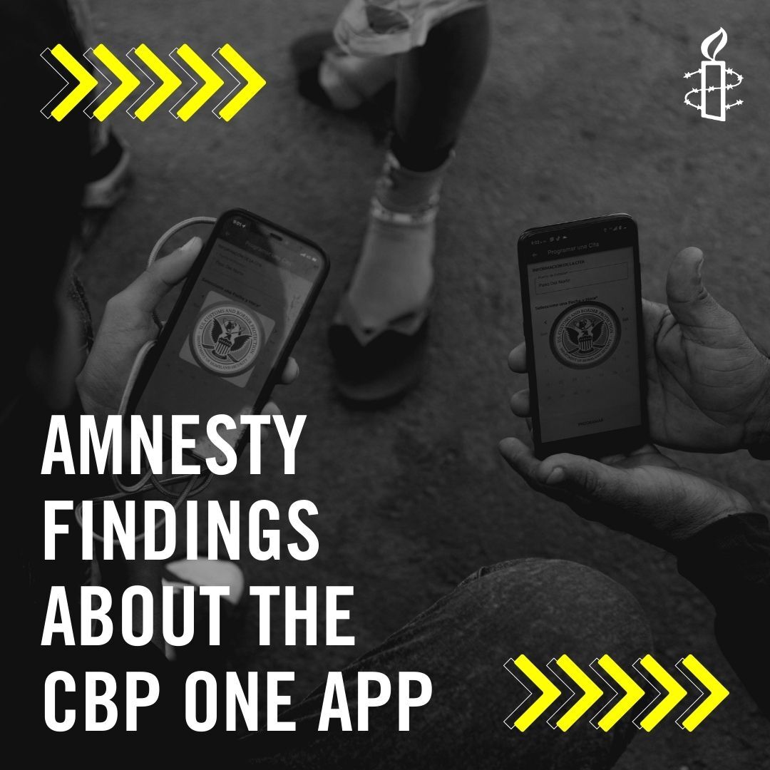 NEW REPORT: People seeking asylum in the US experience challenges using the CBP One App (from @dhsgov) due to: ➡️ technological errors and flaws ➡️ wait times that last months and months ➡️ danger, violence, and extortion in Mexico + much more. Read more: amnestyusa.org/cbp-one-a-bles…