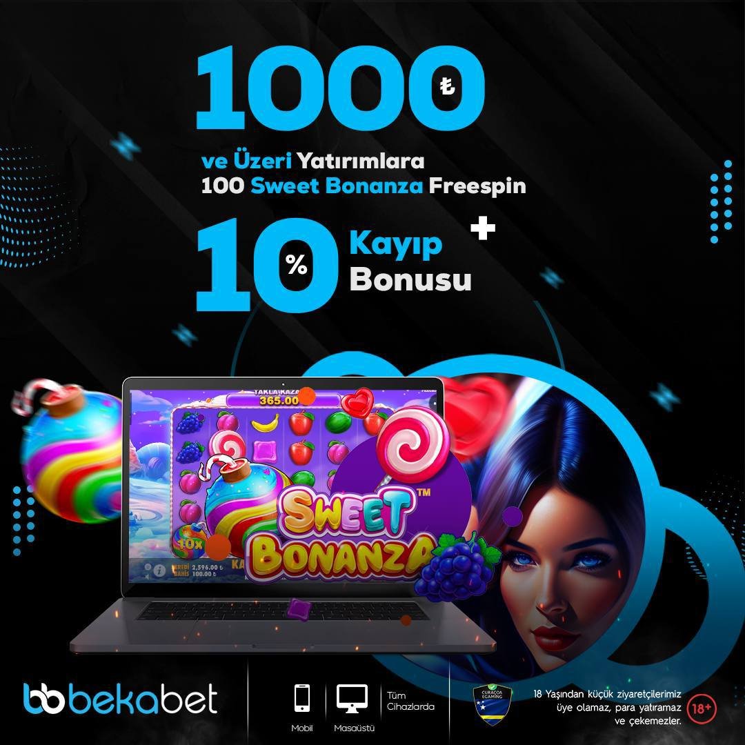 🌐 #Bekabet'in kazandıran dünyasında; 🍬1,000₺ üzeri yatırıma 💯 adet Sweet Bonanza Freespin Hediye! 🔴Ek olarak olası kaybında %10 discount ile riskini azalt! 🌍 #Bekabet 'in #risksizvekazancli dünyasına katıl, kazanca ortak ol! 💻 Güncel Giriş (tinyurl.com/bekabet1)