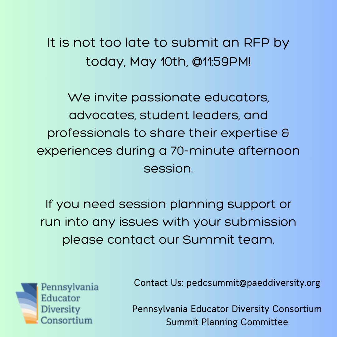 Support 2024 PEDC Summit! Submit a Concurrent Session RFP. View the RPF Form here: docs.google.com/forms/d/e/1FAI…