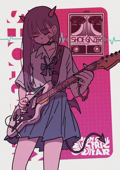 「女の子 エレキギター」のTwitter画像/イラスト(新着)
