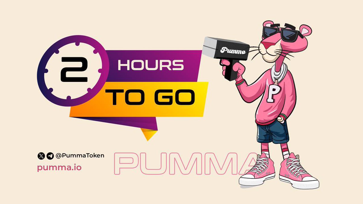 PummaToken's tweet image. 🎉 Pumma presale on Pinksale is here with less than 2hrs to round up! Be one of the first to invest in this innovative project and secure your $PUMMA tokens today! now is your time to join us! Don't miss out! Pinksale link: pinksale.finance/solana/launchp…

#pumma #pummagames #pummaAi…