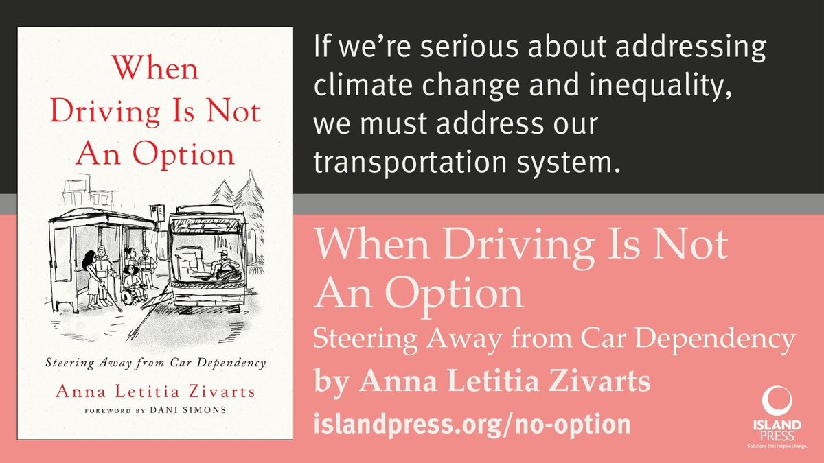 In WHEN DRIVING IS NOT AN OPTION disability advocate @AnnaZivarts shines a light on the number of people in the US who can't drive and explains how improving our mobility system with nondrivers in mind will create a better quality of life for everyone. islandpress.org/books/when-dri…