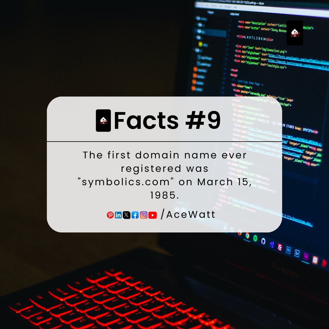 🚀 Ace Watt ⚡ Facts No 9️⃣

⏩ 🚀 Facts 🔥

🚀 #acewatt #fact #facts #factsdaily #dailyfacts #coolfacts #funfacts #sciencefacts #amazingfacts #bigfacts #unknownfacts #internet #web #www #domain #website