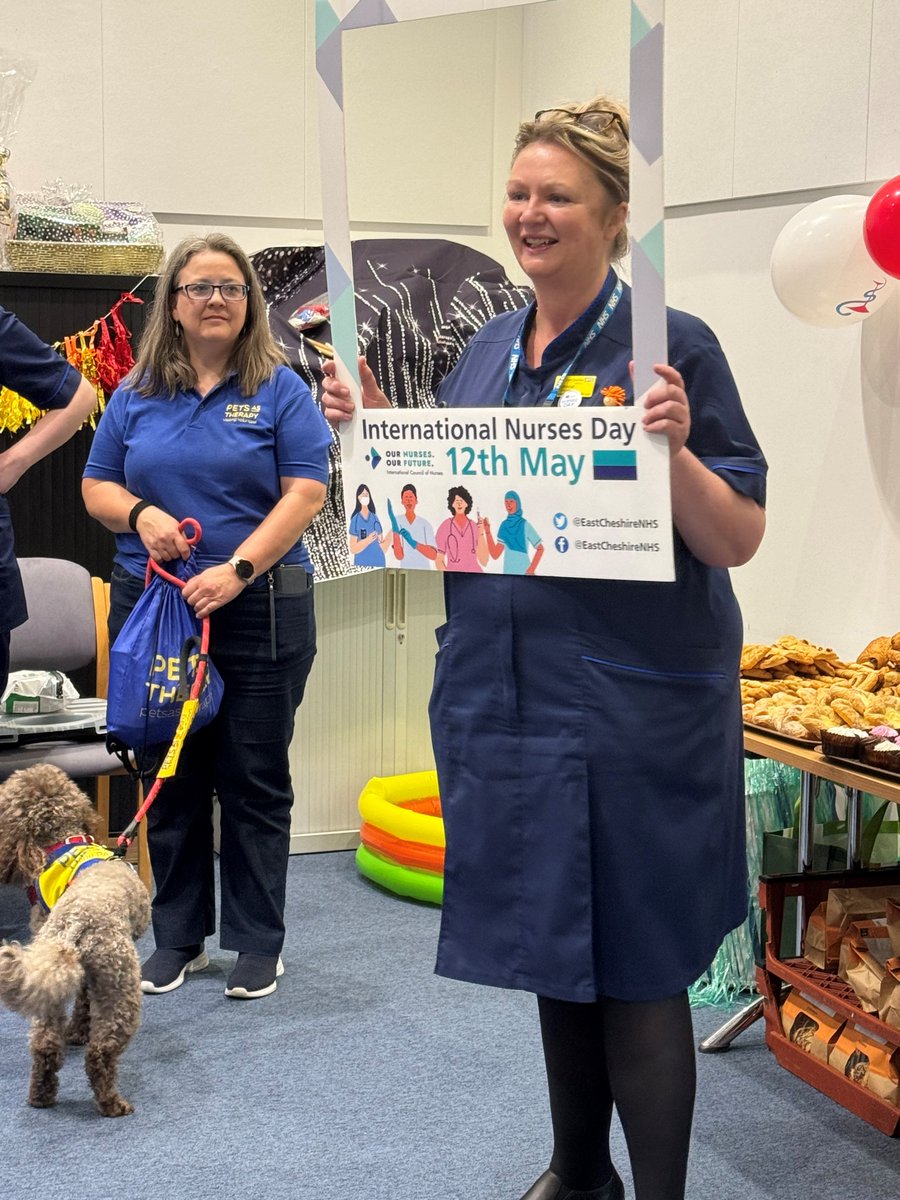 RCN Office Justine has been out and about @EastCheshireNHS to join the #NursesDay celebrations. As you can see, even our four legged friends recognise the importance of the nursing community.