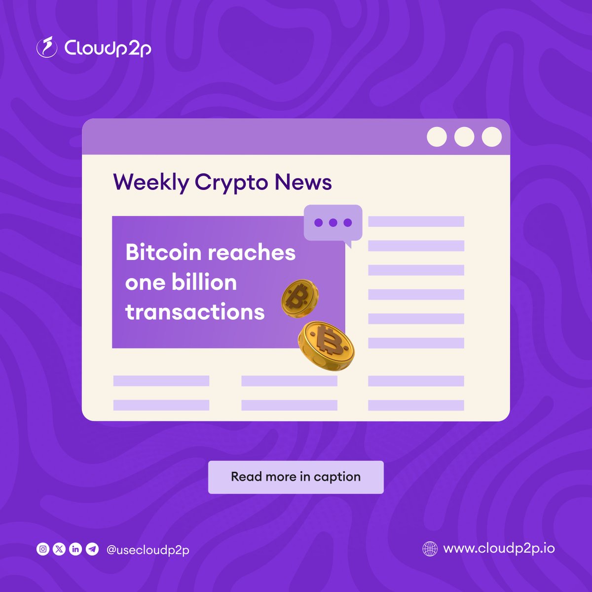 Gm, Fam.

Check out what happened in the crypto world this week👇

#cloudp2p #WeeklyRoundup #cryptonews #cryptocurreny