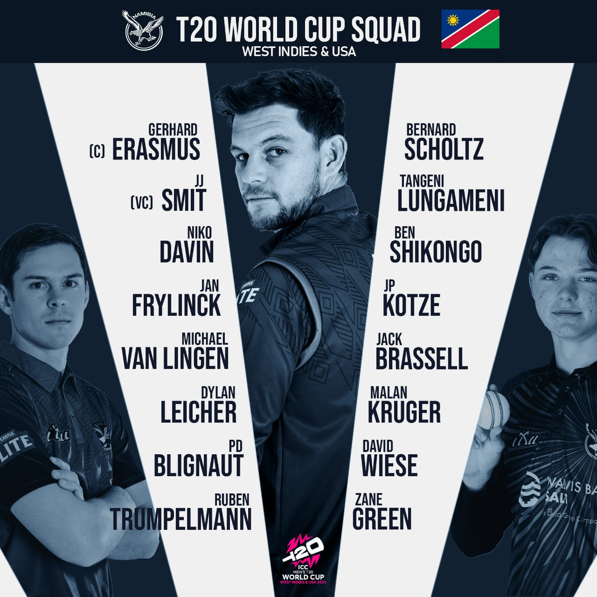 Namibia T20 World Cup Squad🏏🇳🇦 #T20WorldCup #EaglesPride #CricketNamibia