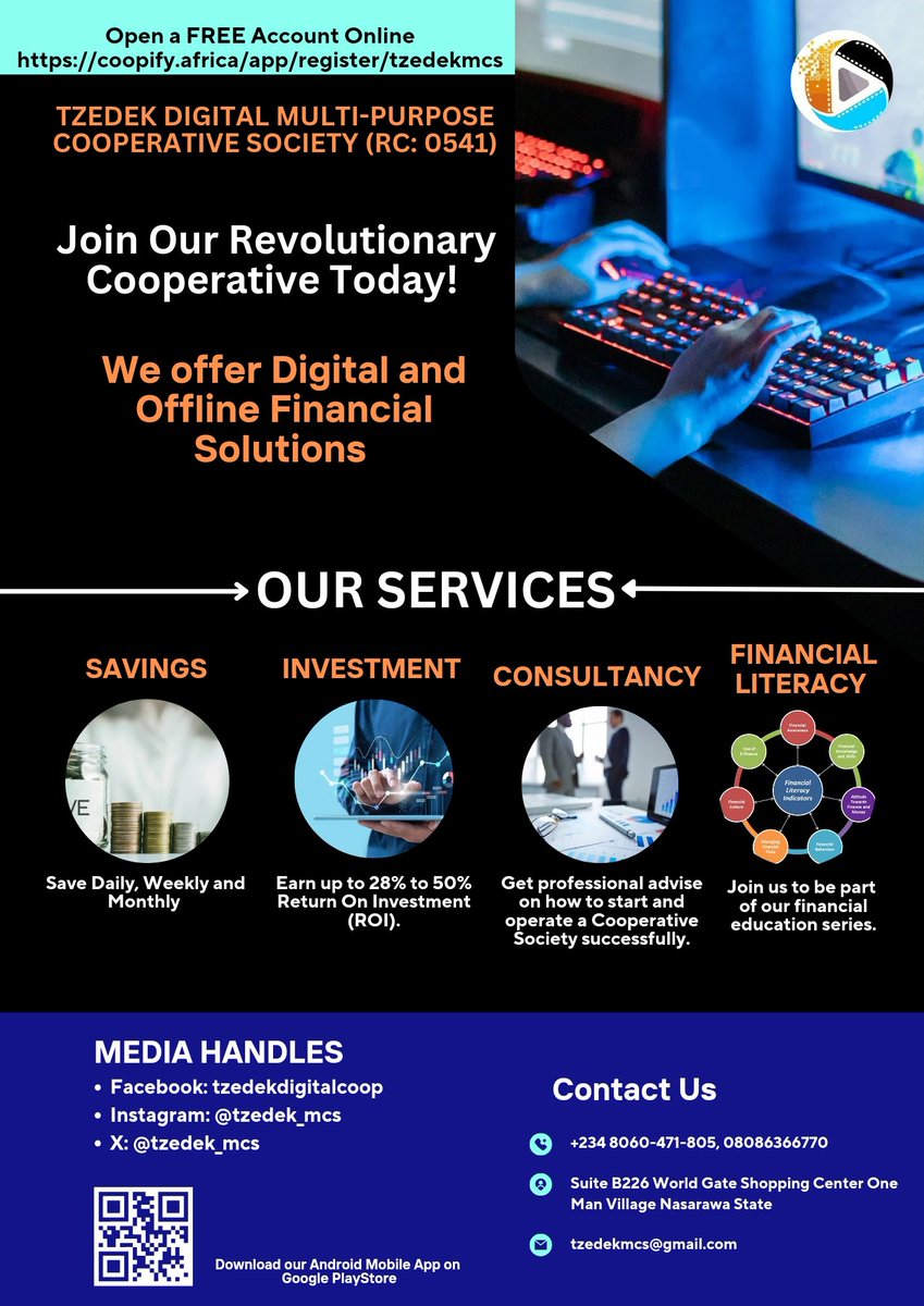 It's a new dawn!

Your next generation of Digital Cooperative Society is here.

We explore the best opportunities to boost your financial status.

Join us today!

#digitalcooperative #cooperativeworld #financialservices #consultancy