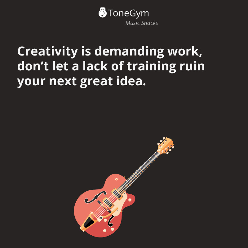 Creativity is demanding work, don't let a lack of training ruin your next great idea.

#MusiciansLife #MusicForLife #MusicTheory #SingerLife #Chords #PianoPlayer #MusiciansDaily #ToneGym