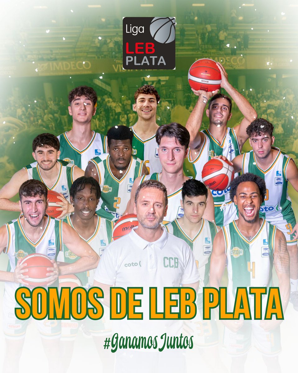 Señoras/es,  niños/as... Coto Córdoba Club de Baloncesto, a partir de este preciso instante, es equipo de LEB PLATA... 🏀 Jugadores, staff, directiva, patrocinadores y todas las personas implicadas... Por supuesto vosotro@s el número 14 👏🏻👏🏻 #GanamosJuntos #Orgulloblanquiverde