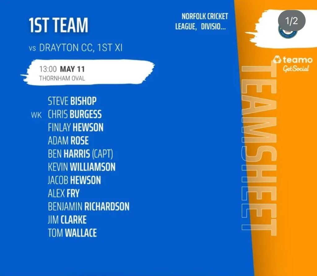 Thornham CC (@thornham_cc) on Twitter photo Saturday team v <a href="/DraytonCC/">Drayton Cricket Club</a> sees Tom
Wallace and Finlay Henson return - weathers going to be a cracker so letโs hope for some great cricketer
#spreadtheword
#norfolk
#summer
#cricket Saturday team v <a href="/DraytonCC/">Drayton Cricket Club</a> sees Tom
Wallace and Finlay Henson return - weathers going to be a cracker so letโs hope for some great cricketer
#spreadtheword
#norfolk
#summer
#cricket