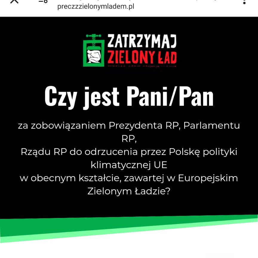 Podpisz wniosek o referendum ogólnokrajowe w sprawie „Zielonego Ładu' 🇵🇱 preczzzielonymladem.pl