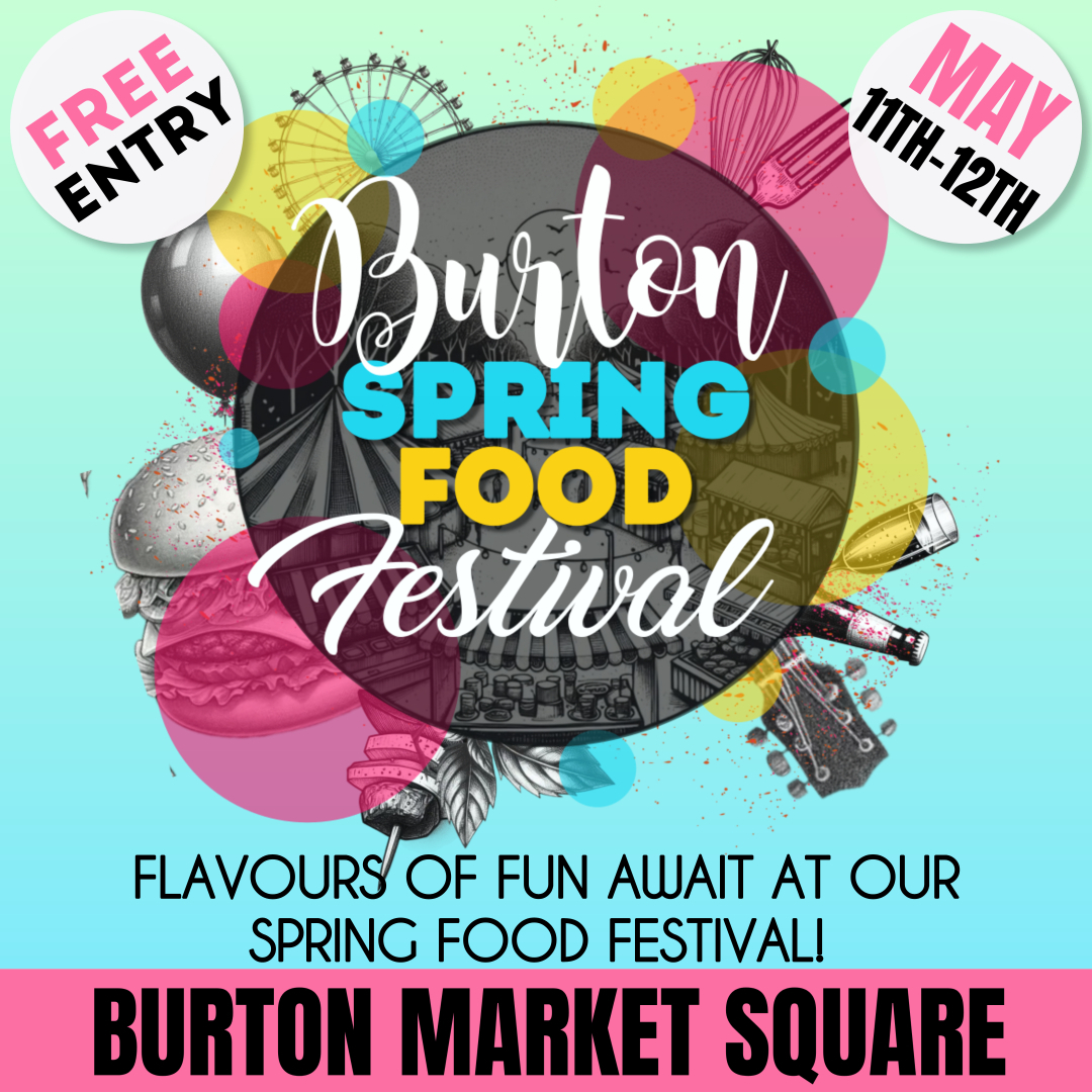 Grab your friends & family, as this weekend (11th & 12th May) Burton Food Festival comes to the Market Place!

🥙  Street Food
🍺  Bars
🛍️  Artisan Stalls
😎  Sunshine

See you there! 🙌 

#BurtonMarketHall

@DiscoverEStaffs 
@EnjoyStaffs