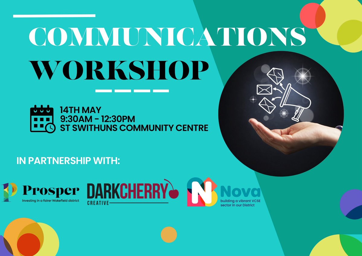 If you're seeing this post, then this workshop is for you 👋 We're inviting VCSE colleagues to join this interactive session next week on all things comms, looking forward to a catch up with everyone! 🗓️ Tuesday 14 May at @MyEastmoor ⏰ 9.30am - 12.30pm nova-wd.org.uk/training-event…