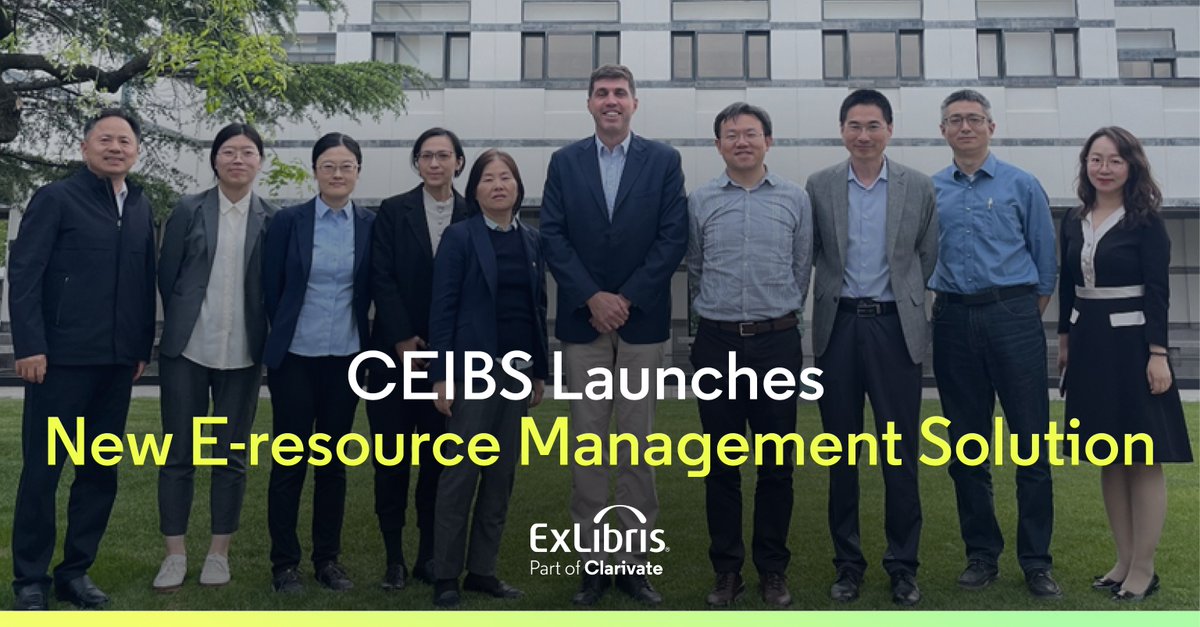 ExLibrisGroup's tweet image. The China Europe International Business School (CEIBS) went live with the Alma Starter e-resource management solution. 

Click here to read more &amp;gt;&amp;gt; exlibrisgroup.com/announcement/c…

@ceibs

#AlmaStarter #EducationalResources #Librarians