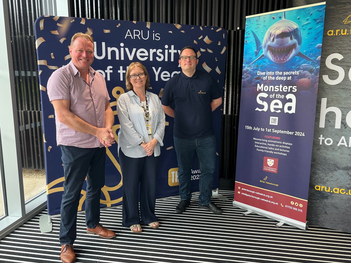 🌊 The 'Monsters of the Sea' have surfaced at ARU Peterborough! A big thank you to the sponsors of our summer exhibition. Here's to the start of an unforgettable adventure together! 🦑@angliaruskin Book your tickets now; ticketsource.co.uk/monstersofthes…