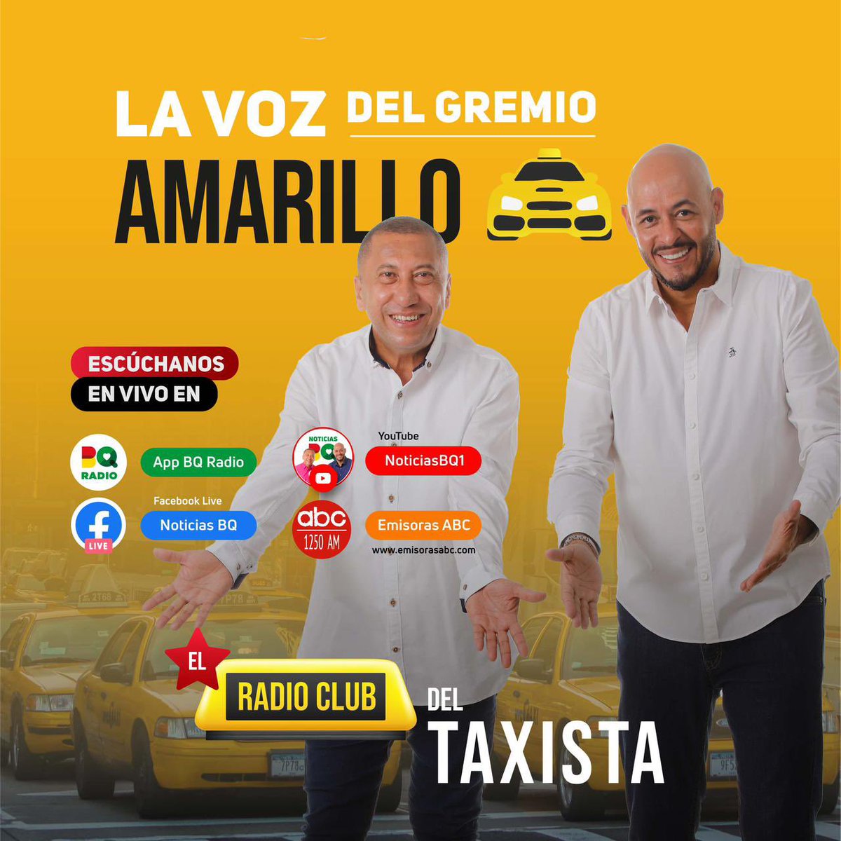 #FelizViernes de #Premios #Premios en #ElRadioClubDelTaxista #SintoniaArrolladora con @ArnoldTobioM & @jpserna @EmisorasABC 1.250 am 
#YouTube NoticiasBQ1
#App BQ Radio 
#FacebookLive Noticias BQ facebook.com/share/v/urmzWv…