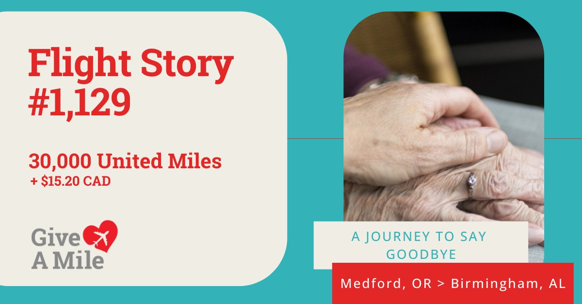 #FlightStoryFriday🛫

A Journey to Say Goodbye. 
This is a special Mother's Day Story. Give A Mile helped Anna fly to Birmingham to be with her mother in her final days.

Read Anna's story here ✈️ 
giveamile.org/flight-stories…

#Hospice #EndOfLife