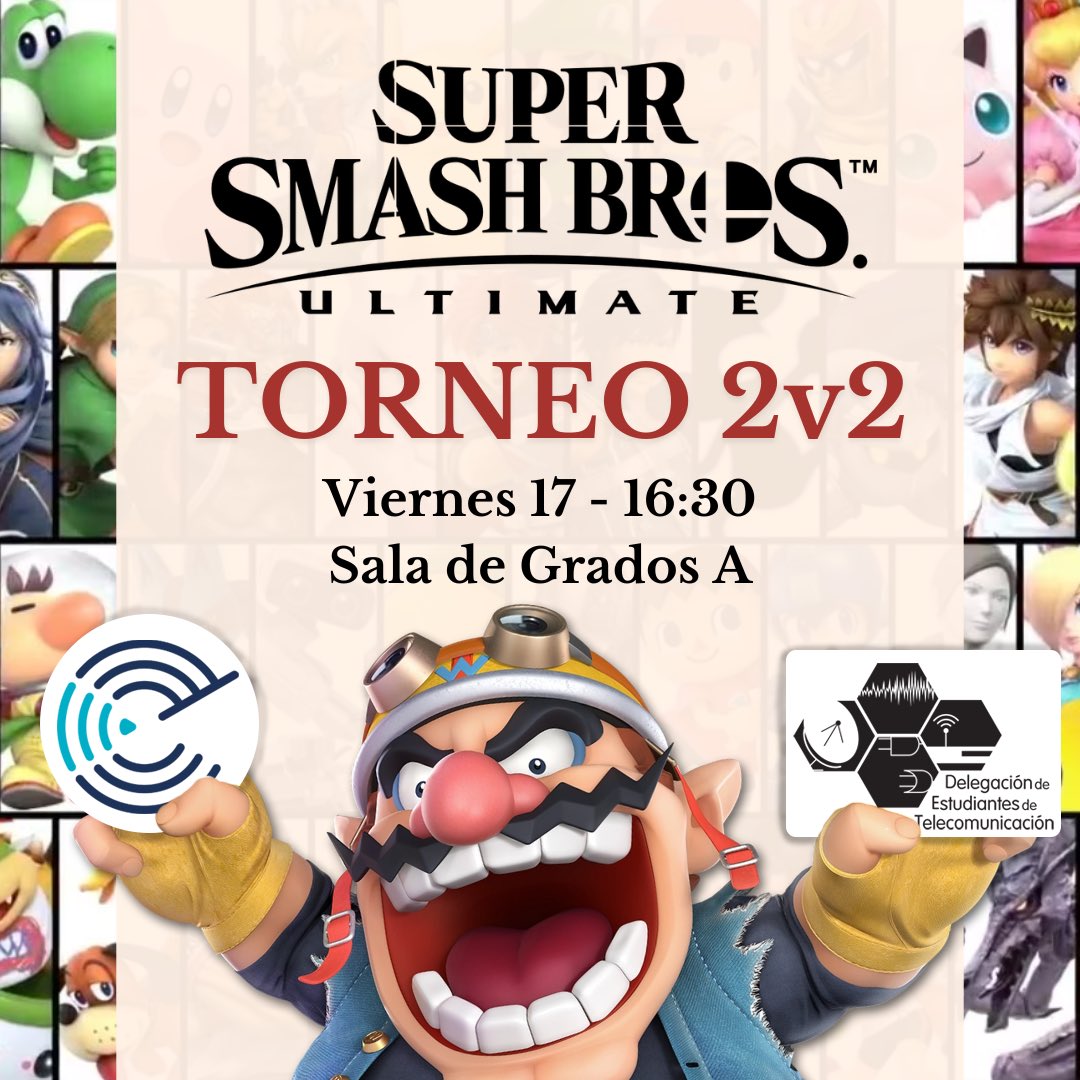 ¡Hay torneo de Super Smash Bros Ultimate la semana que viene!
¿A qué esperas?

👇🏻 Inscríbete 👇🏻
    u.uma.es/e3e