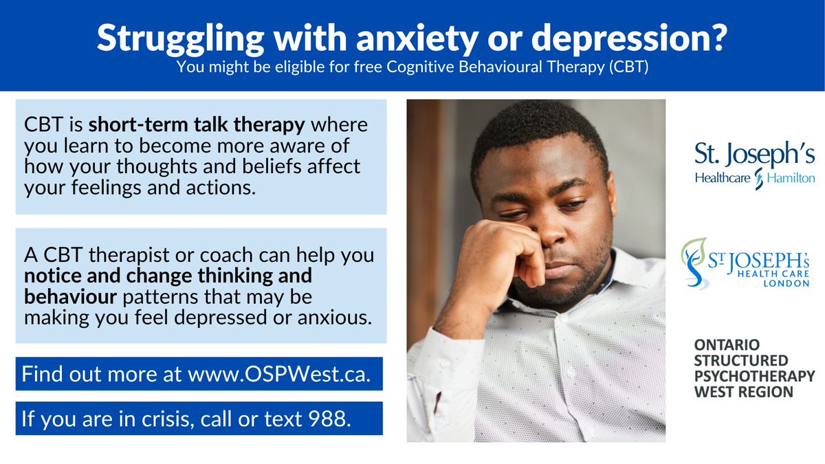 We're a proud partner in delivering Cognitive Behavioural Therapy to Ontarians 18+ living in Western Ontario via the OSP program. This #MentalHealthWeek, learn more about OSP for yourself or someone else in your life! OSPWest.ca #CompassionConnects @stjosephslondon