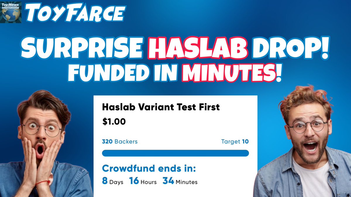 BREAKING NEWS:
SURPRISE HASLAB DROP?! FUNDED IN MINUTES!
toynewsi.com/484-52701

#toyfarce #hasbro #haslab #haslabvarianttestfirst #fullyfunded #crowdfunding #crowdfundingcampaign #illbuythatforadollar