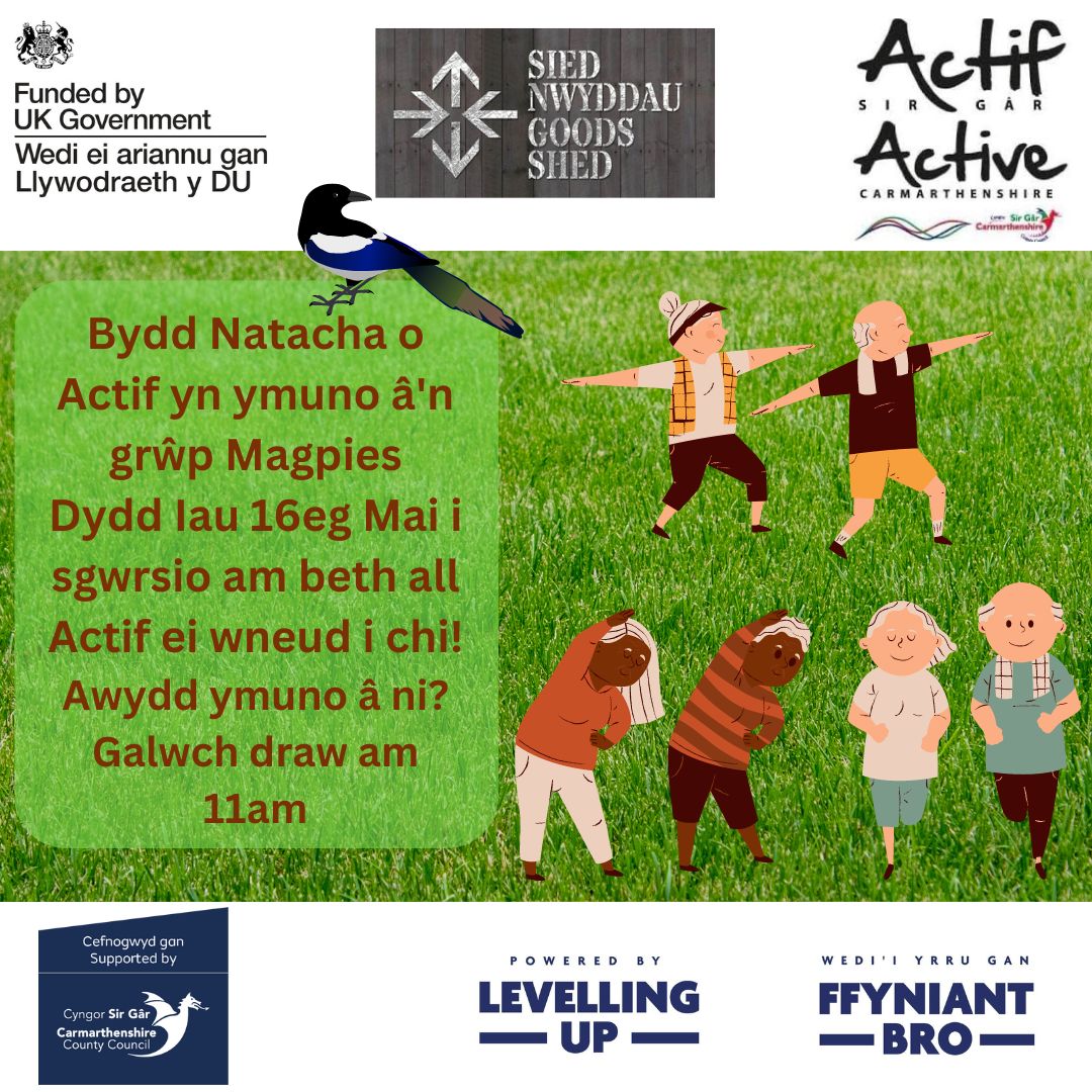 Llanelli Railway Goods Shed Trust (@llanellirgst) on Twitter photo 🏊Come and join Natacha from Actif who is visiting our Magpies group to see what Actif can offer the over 50s 🏊
❤️💚🤍
🏊Dewch i ymuno â Natacha o Actif sy'n ymweld â'n grŵp Magpies i weld beth all Actif ei gynnig i bobl dros 50 oed🏊
<a href="/sportcarms/">Chwaraeon a Hamdden Actif | Actif Sport & Leisure</a> 🏊Come and join Natacha from Actif who is visiting our Magpies group to see what Actif can offer the over 50s 🏊
❤️💚🤍
🏊Dewch i ymuno â Natacha o Actif sy'n ymweld â'n grŵp Magpies i weld beth all Actif ei gynnig i bobl dros 50 oed🏊
<a href="/sportcarms/">Chwaraeon a Hamdden Actif | Actif Sport & Leisure</a>