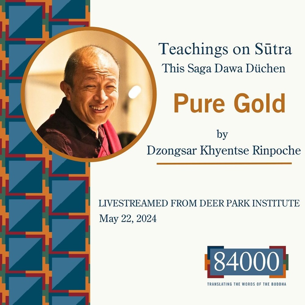 Buddhistdoor's tweet photo. BDG news: Online Dharma: 84000 to Host Saga Dawa Teaching by Dzongsar Khyentse Rinpoche at Deer Park Institute
Read here: https://t.co/XcTW4Kq49B
#buddhism #dharma #bir #india #dharmateaching #onlinedharma #buddhistart #goldsutra https://t.co/Z74ayoBA0o