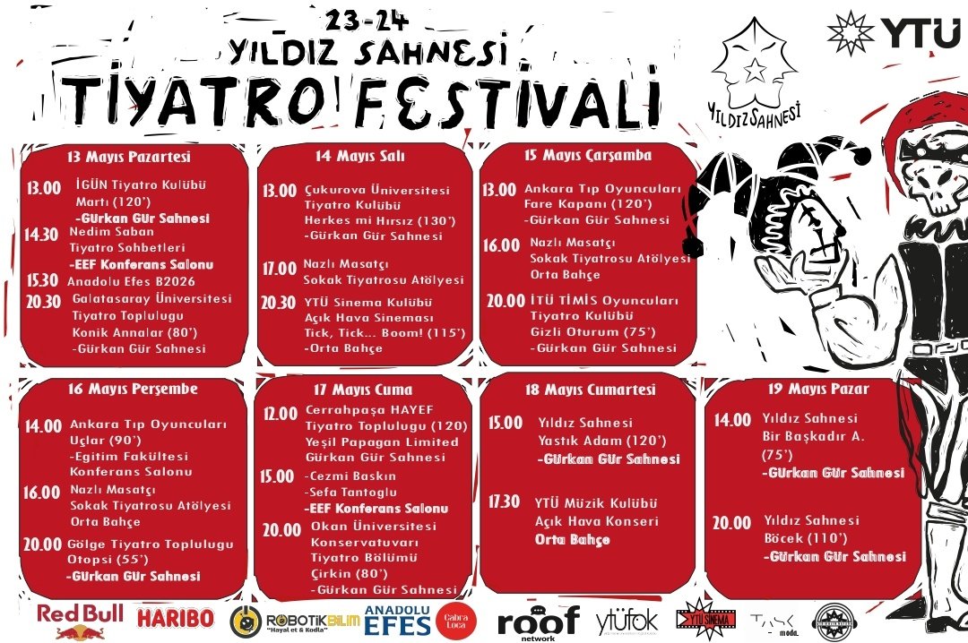 Heyyy, Yıldız'da Tiyatro Festivali Var! 🤸🏻🤸🏻‍♀️🎭

Etkinlik takvimi 🥳👇🏻