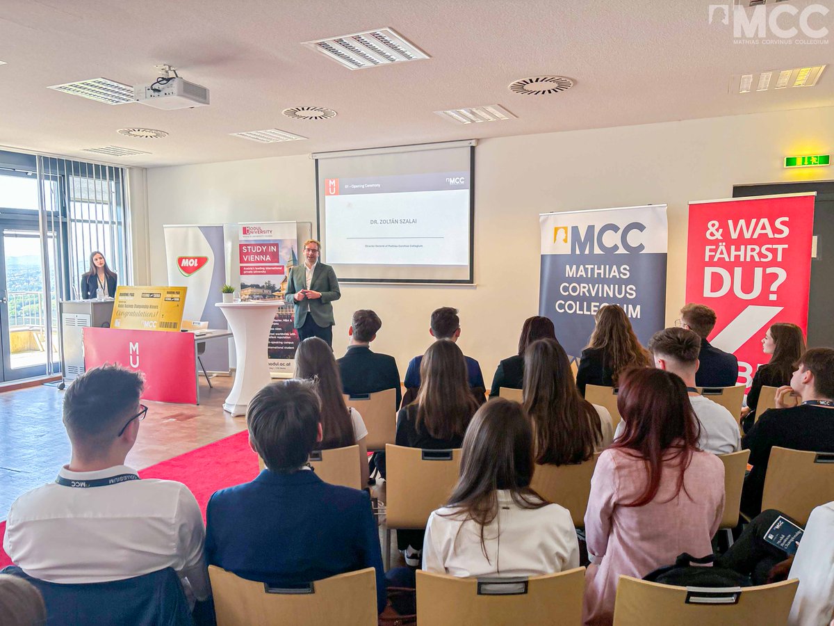 Modul University Vienna (@moduluniversity) on Twitter photo Kicking off the Finals of the Modul Business Champions in collaboration with <a href="/MCC_Budapest/">Mathias Corvinus Collegium</a>! Dr. Zoltán Szalai, director general MCC, delivered an inspiring speech to set the tone for 2 days of fierce competition and innovative ideas. Stay tuned to see who comes out on top! 🏆 Kicking off the Finals of the Modul Business Champions in collaboration with <a href="/MCC_Budapest/">Mathias Corvinus Collegium</a>! Dr. Zoltán Szalai, director general MCC, delivered an inspiring speech to set the tone for 2 days of fierce competition and innovative ideas. Stay tuned to see who comes out on top! 🏆